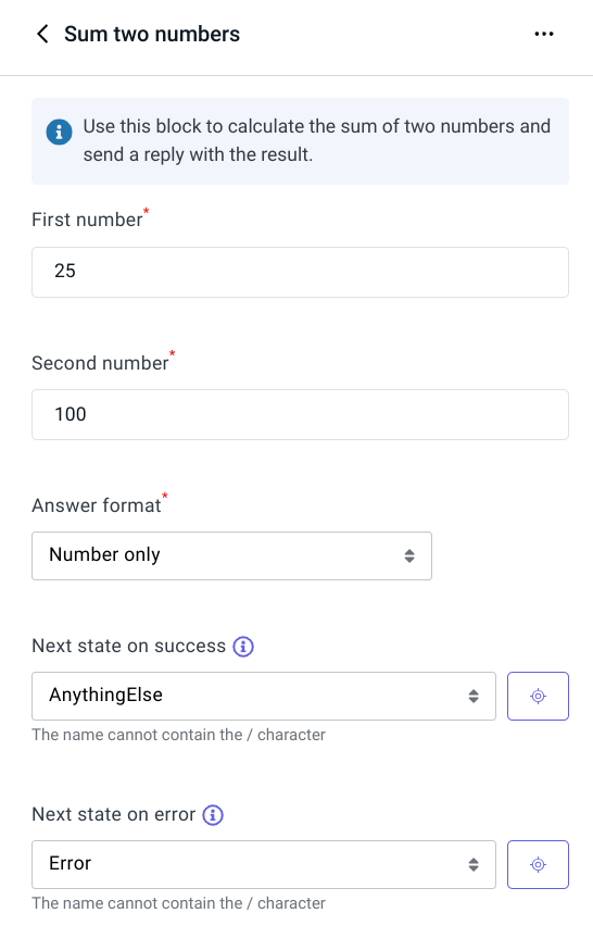 Action configuration